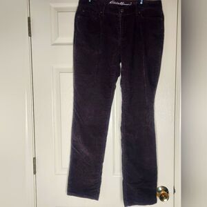 Eddie Bauer 10 Brown Corduroy Pockets Slightly Curvy Straight Legs Women’s Pants